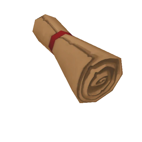 Rolled Up Parchment with Red Ribbon